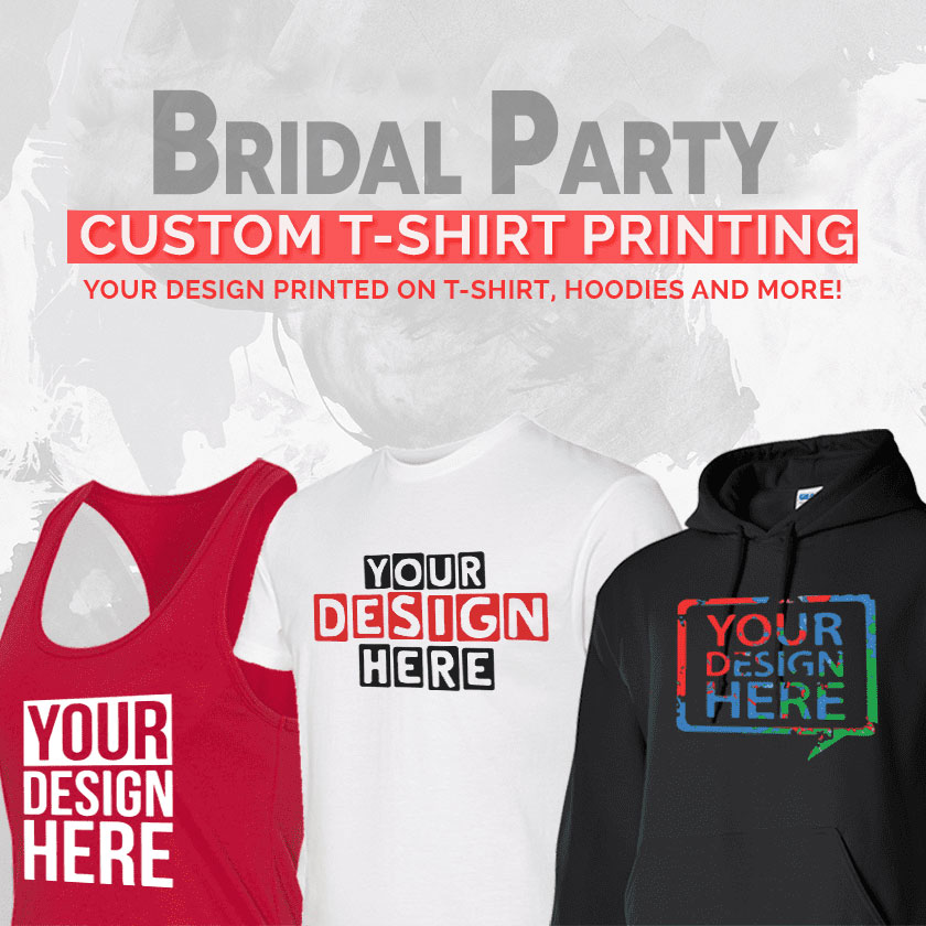 Custom BRIDE T-shirt With Embossed Print Design Perfect 